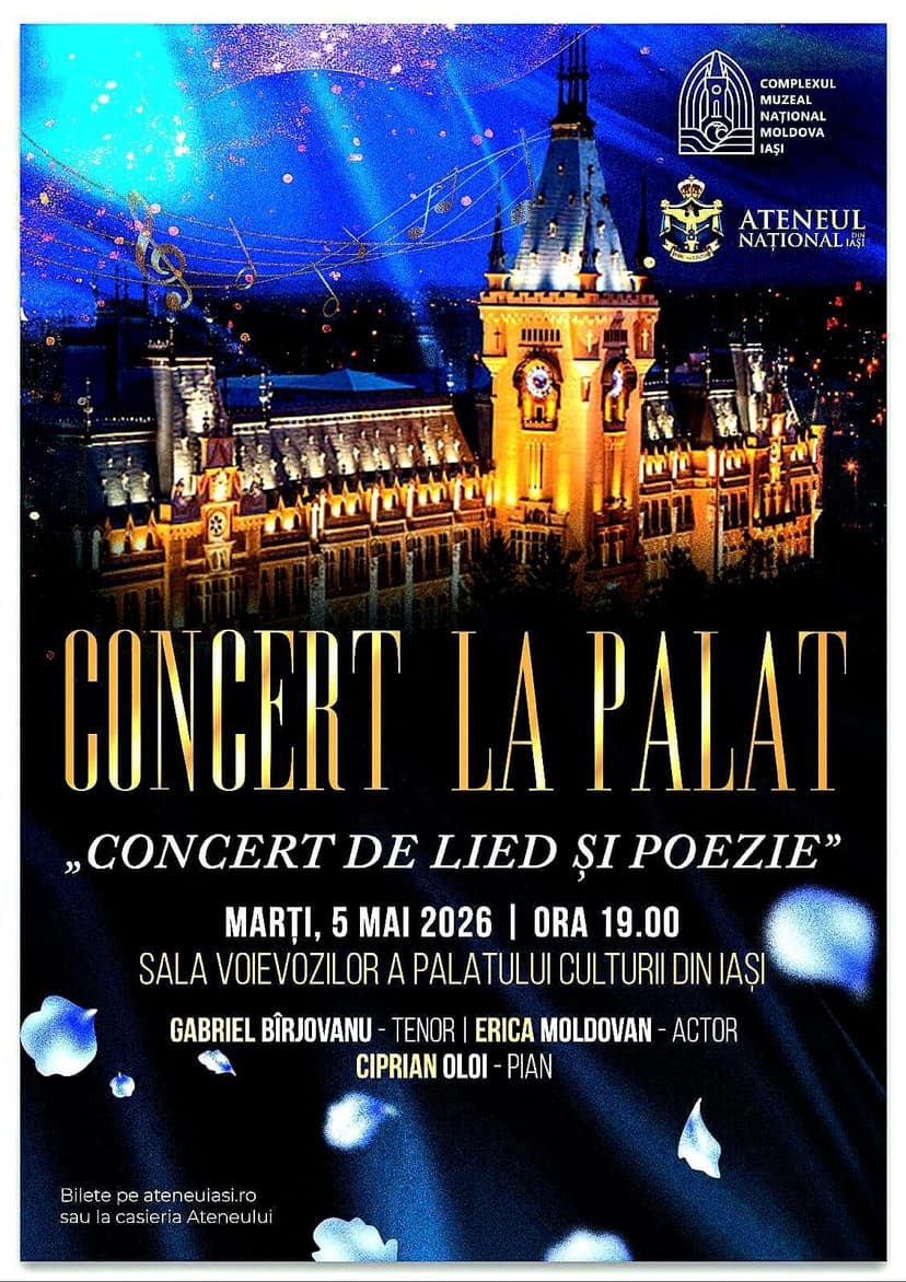 Concert de Lied și Poezie — 5 Mai 2026, Sala Voievozilor, Palatul Culturii din Iași